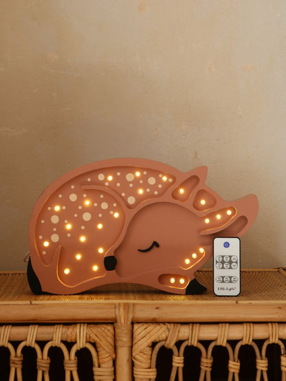 Woodland wooden deer night light for rustic nursery decor with remote control

