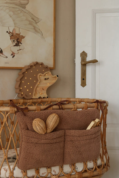 Sleeping hedgehog decorative wooden lamp for children