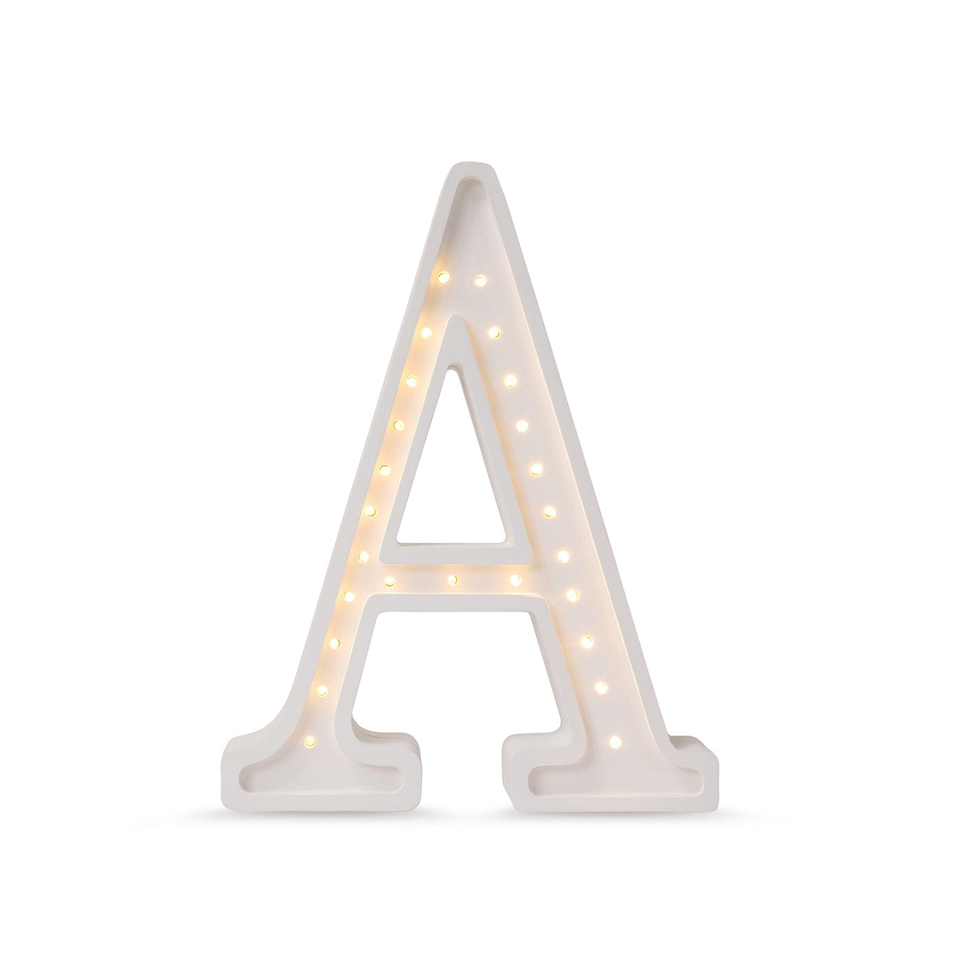Little Lights large Letter A Lamp - Personalized handmade wooden initial night light
