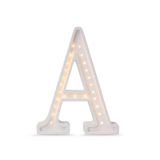 Little Lights large Letter A Lamp - Personalized handmade wooden initial night light
