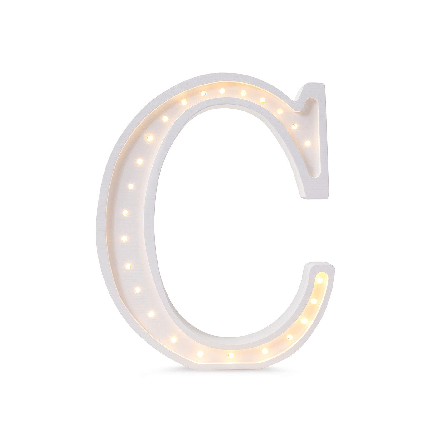 Little Lights large Letter C Lamp - Personalized handmade wooden initial night light