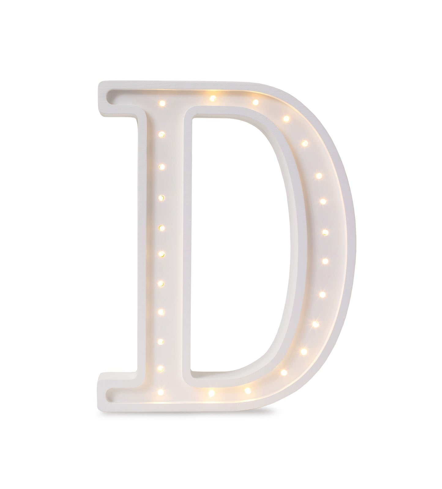 Little Lights large Letter D Lamp - Personalized handmade wooden initial night light