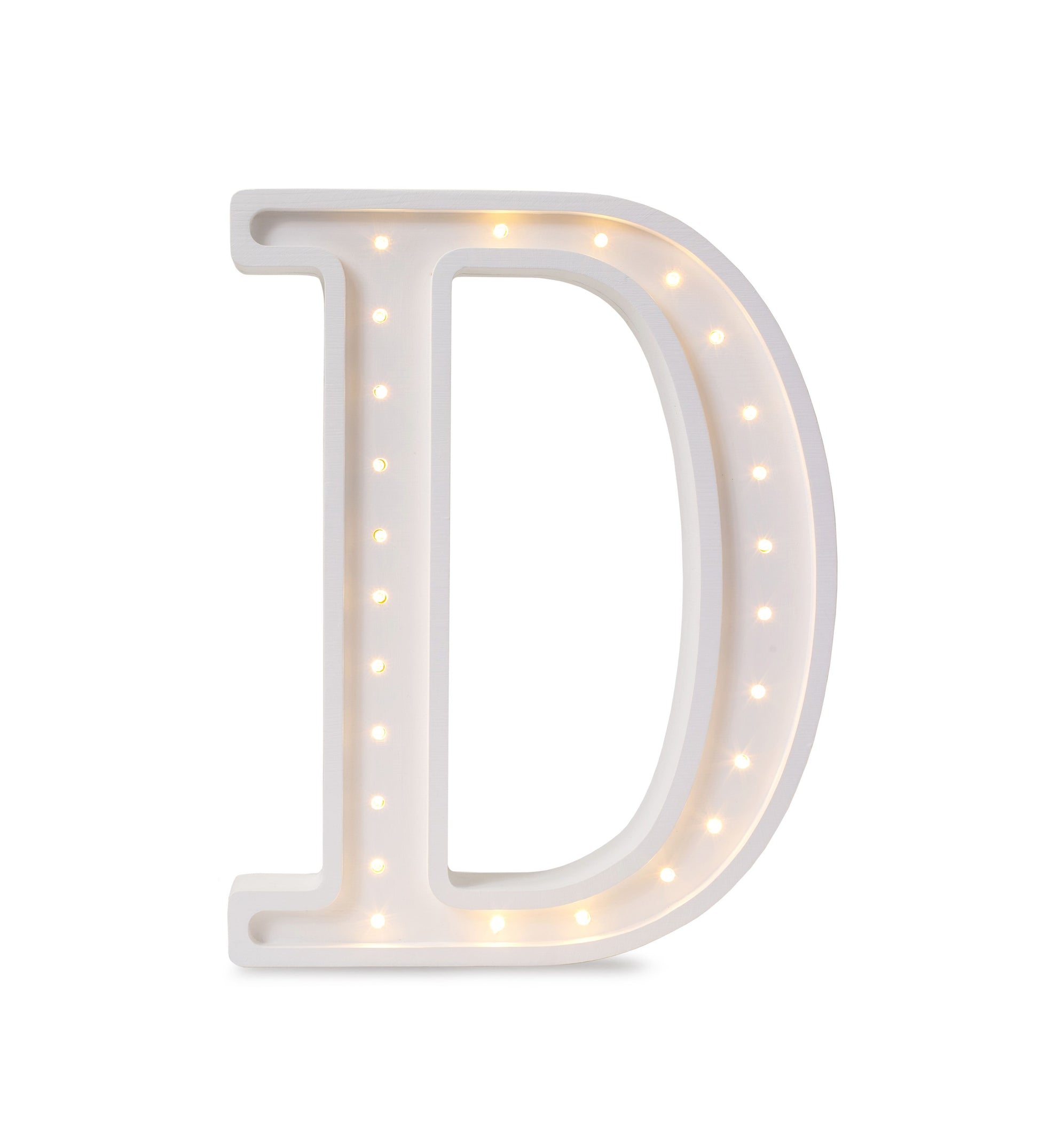 Little Lights large Letter D Lamp - Personalized handmade wooden initial night light