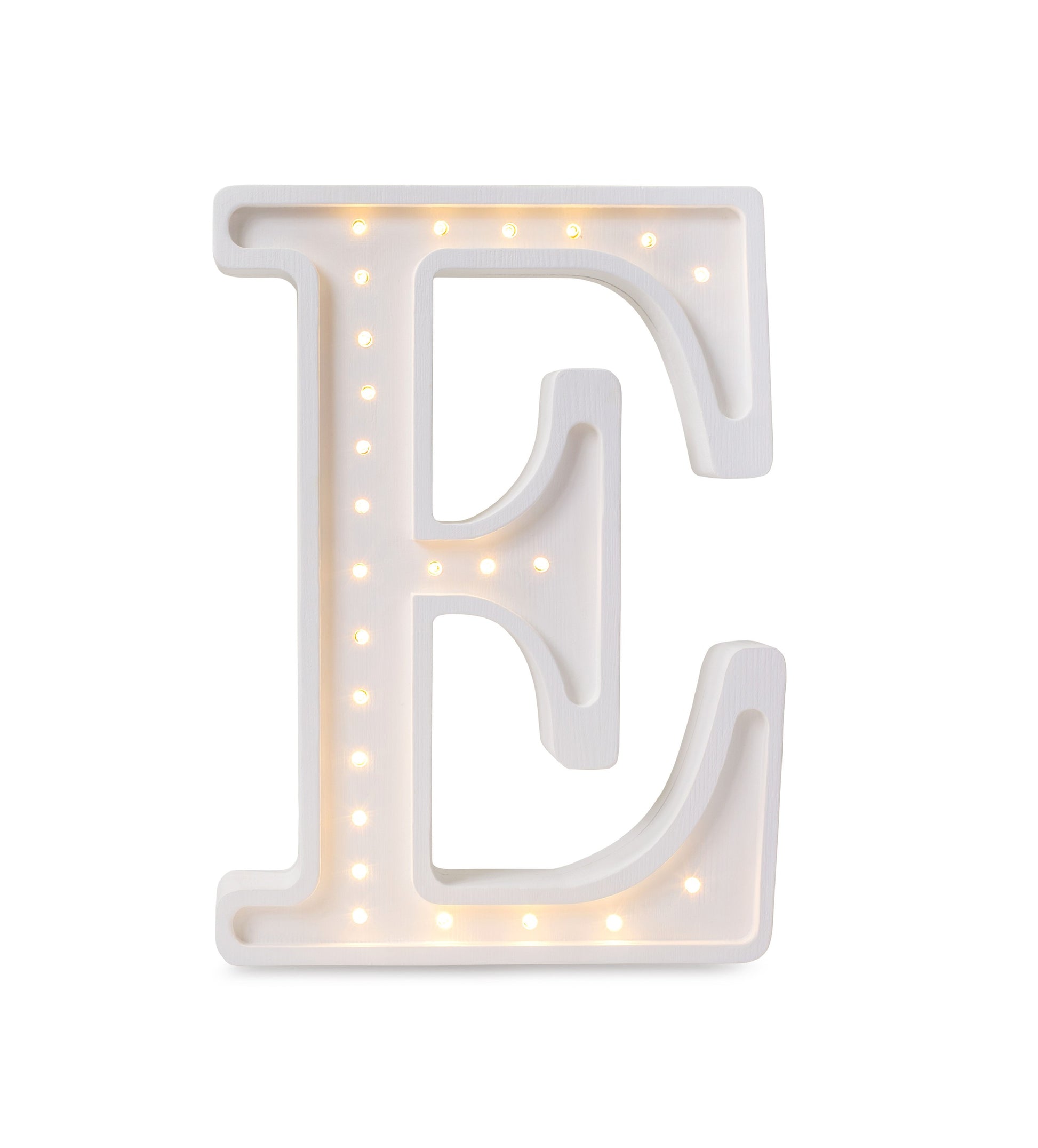 Little Lights large Letter E Lamp - Personalized handmade wooden initial night light