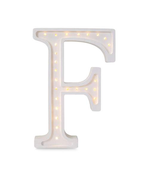 Little Lights large Letter F Lamp - Personalized handmade wooden initial night light