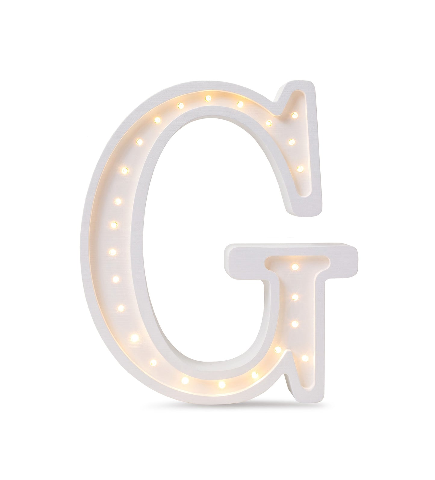 Little Lights large Letter G Lamp - Personalized handmade wooden initial night light