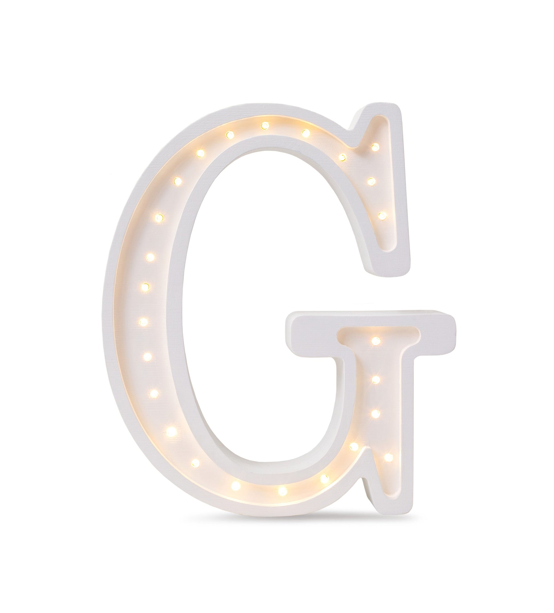 Little Lights large Letter G Lamp - Personalized handmade wooden initial night light