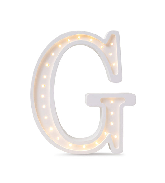 Little Lights large Letter G Lamp - Personalized handmade wooden initial night light