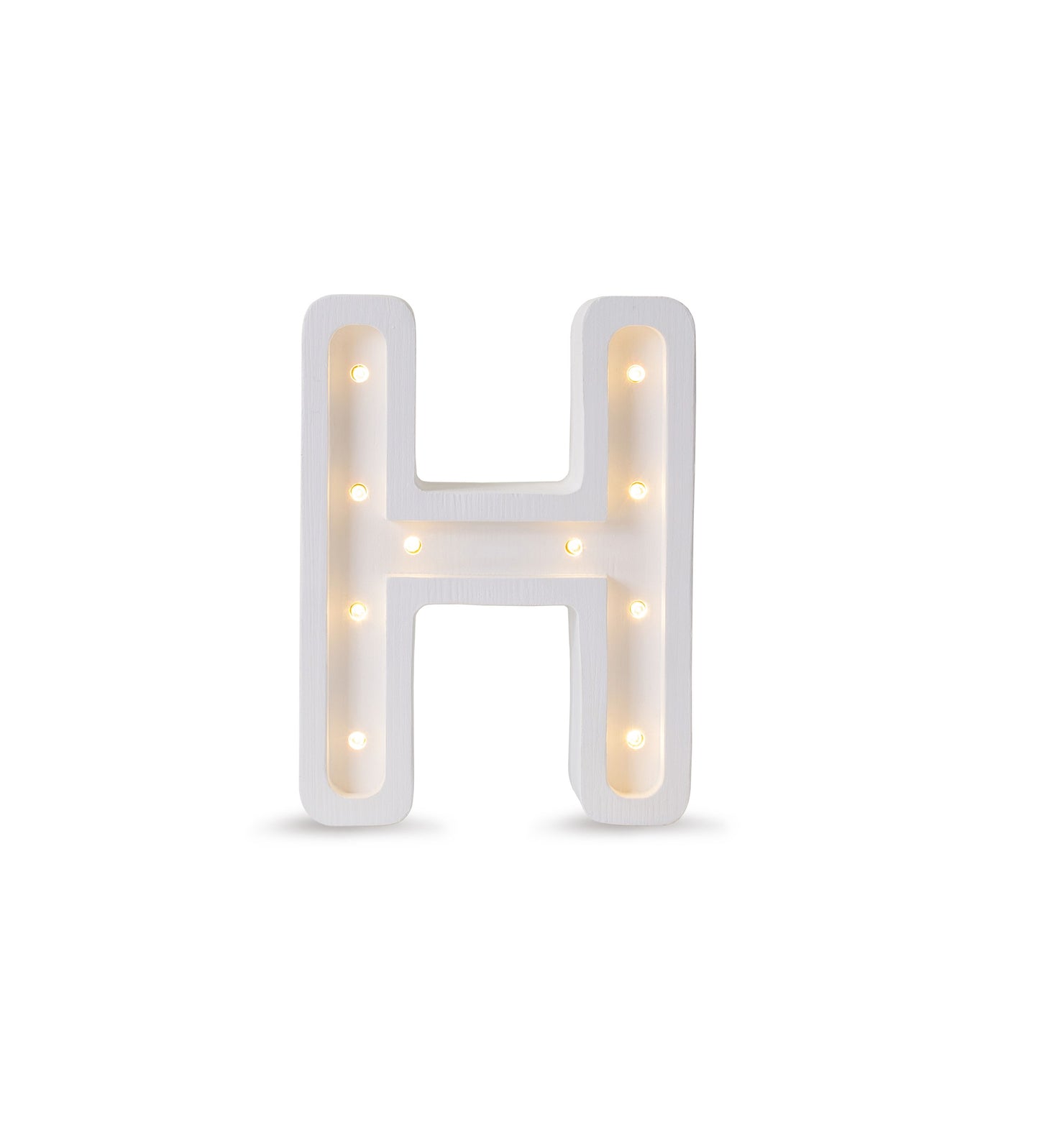 Little Lights Letter H Lamp - Personalized handmade wooden initial night light