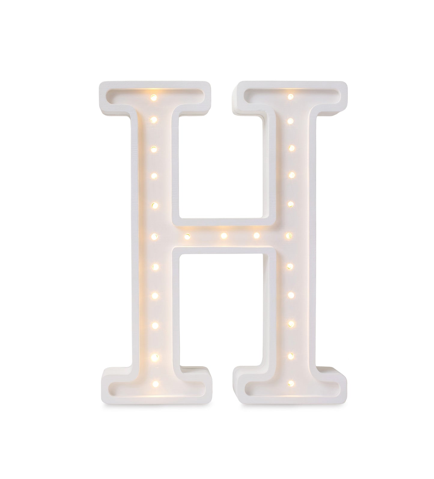 Little Lights large Letter H Lamp - Personalized handmade wooden initial night light