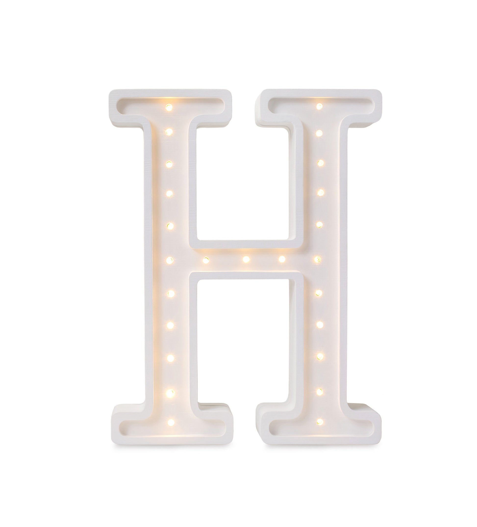 Little Lights large Letter H Lamp - Personalized handmade wooden initial night light