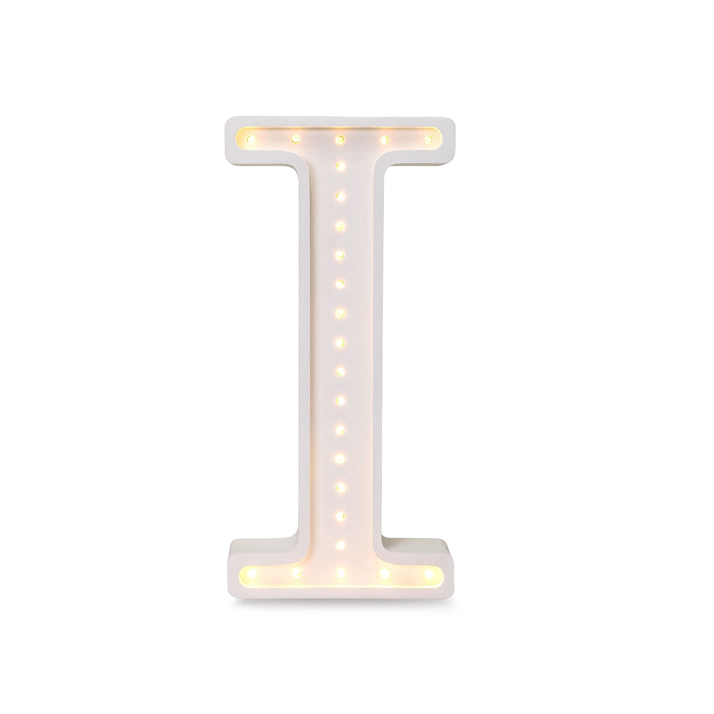 Little Lights large Letter I Lamp - Personalized handmade wooden initial night light