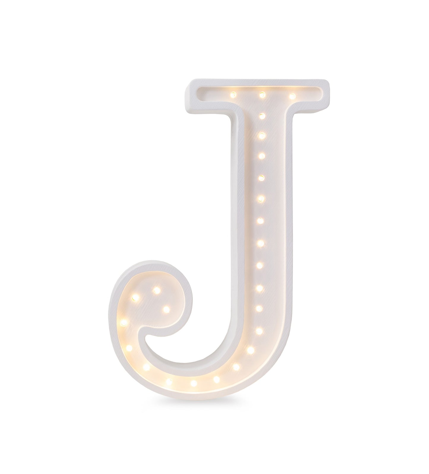 Little Lights large Letter J Lamp - Personalized handmade wooden initial night light