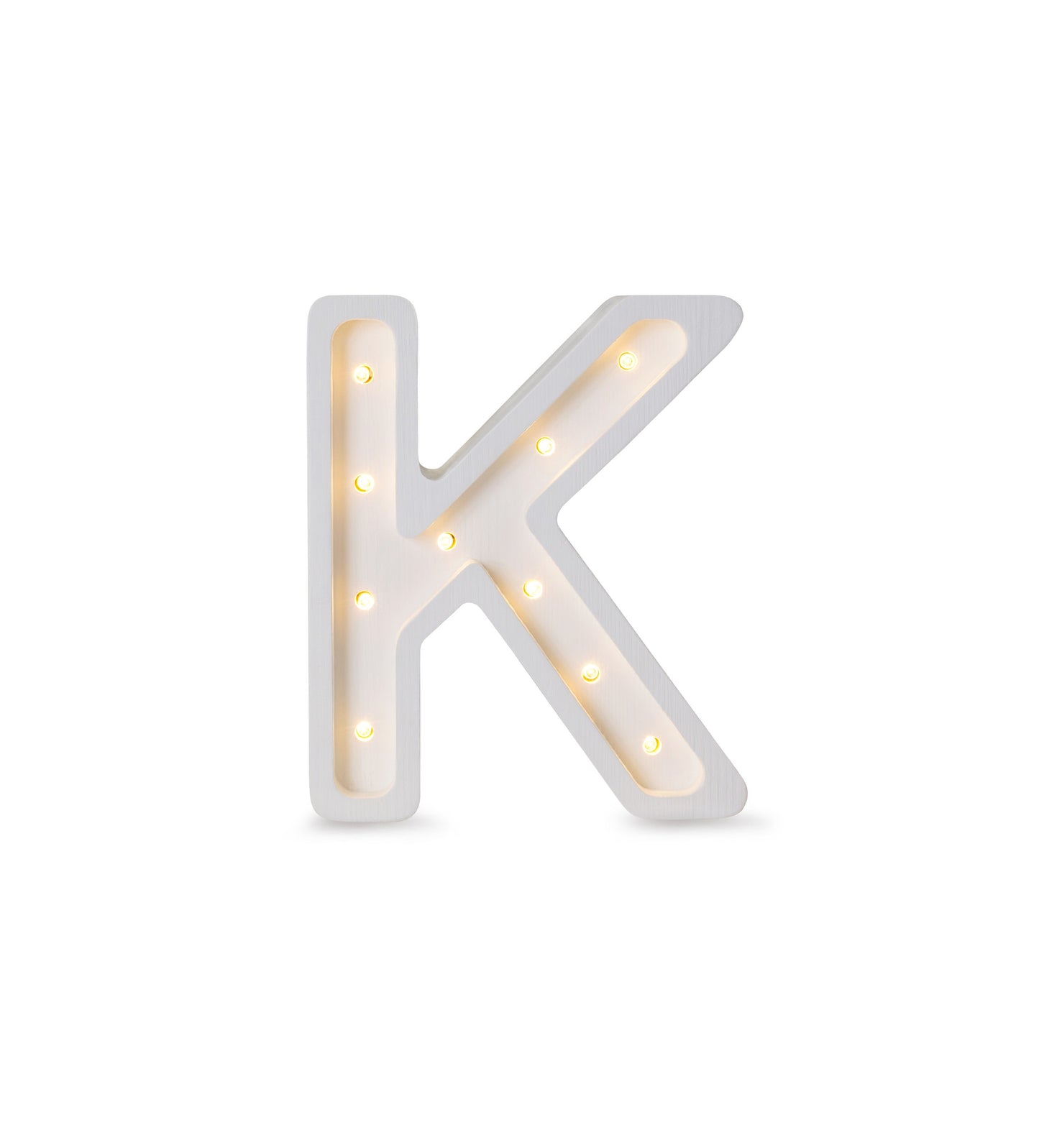 Little Lights Letter K Lamp - Personalized handmade wooden initial night light
