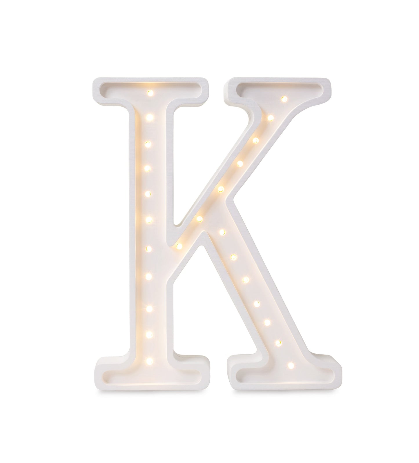 Little Lights large Letter K Lamp - Personalized handmade wooden initial night light