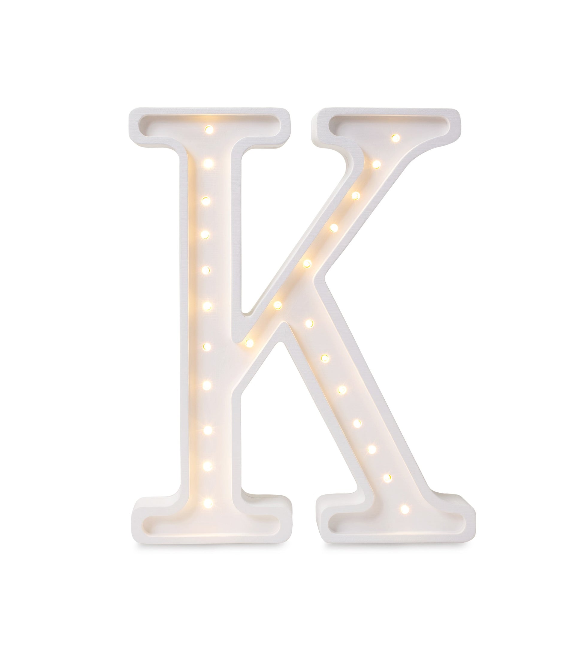Little Lights large Letter K Lamp - Personalized handmade wooden initial night light
