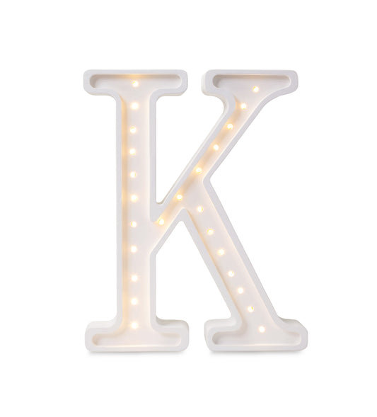 Little Lights large Letter K Lamp - Personalized handmade wooden initial night light