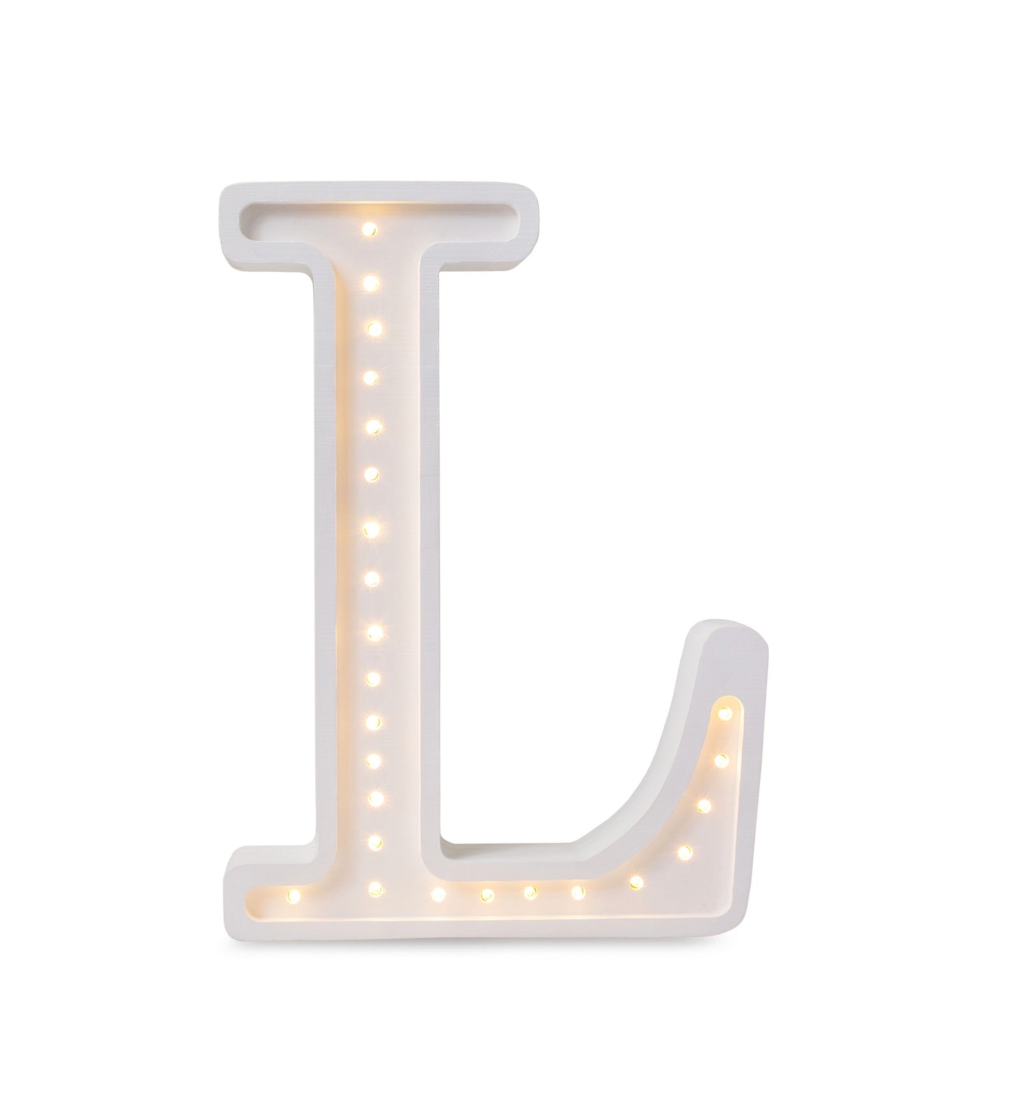 Little Lights large Letter L Lamp - Personalized handmade wooden initial night light