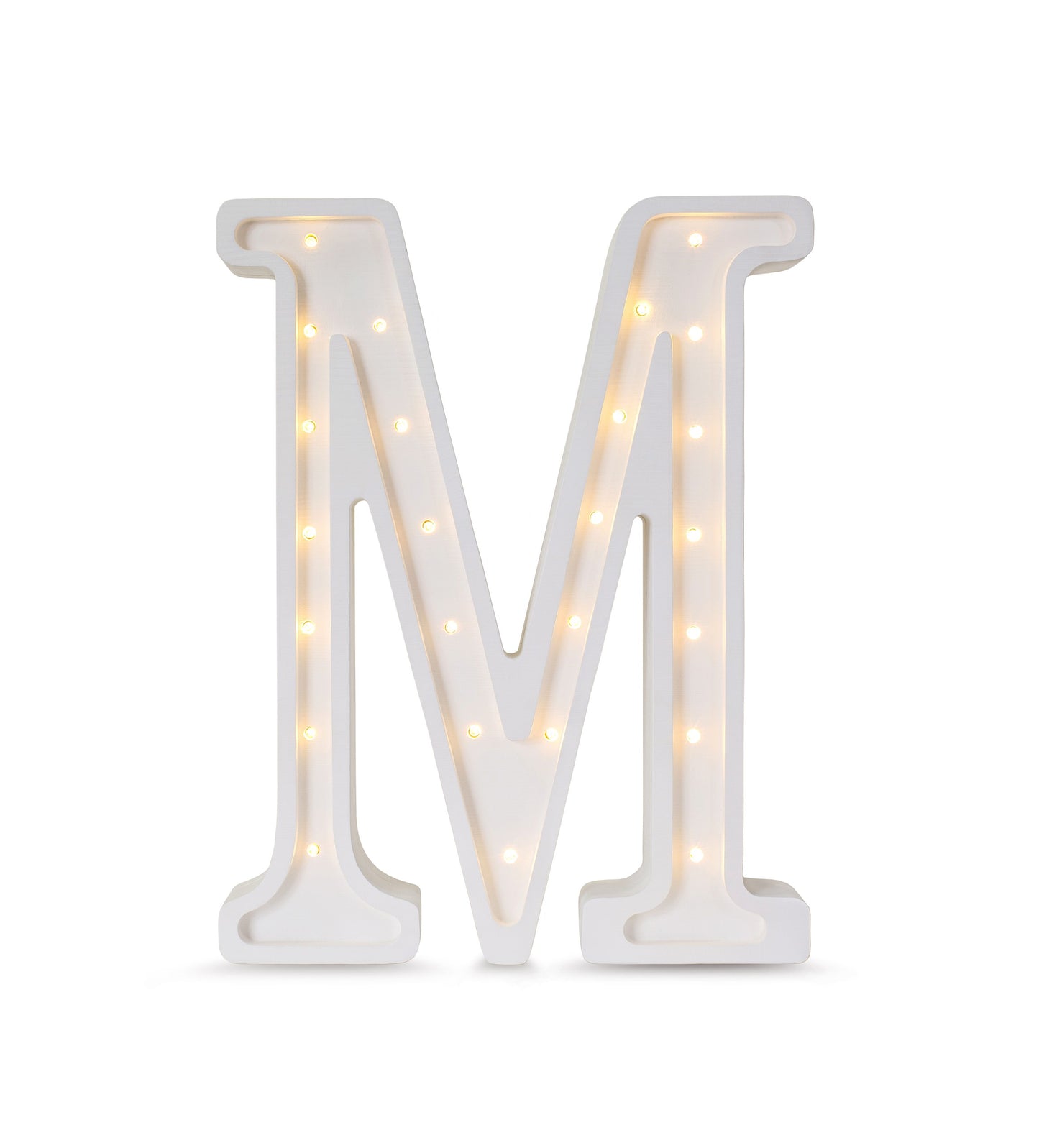 Little Lights large Letter M Lamp - Personalized handmade wooden initial night light