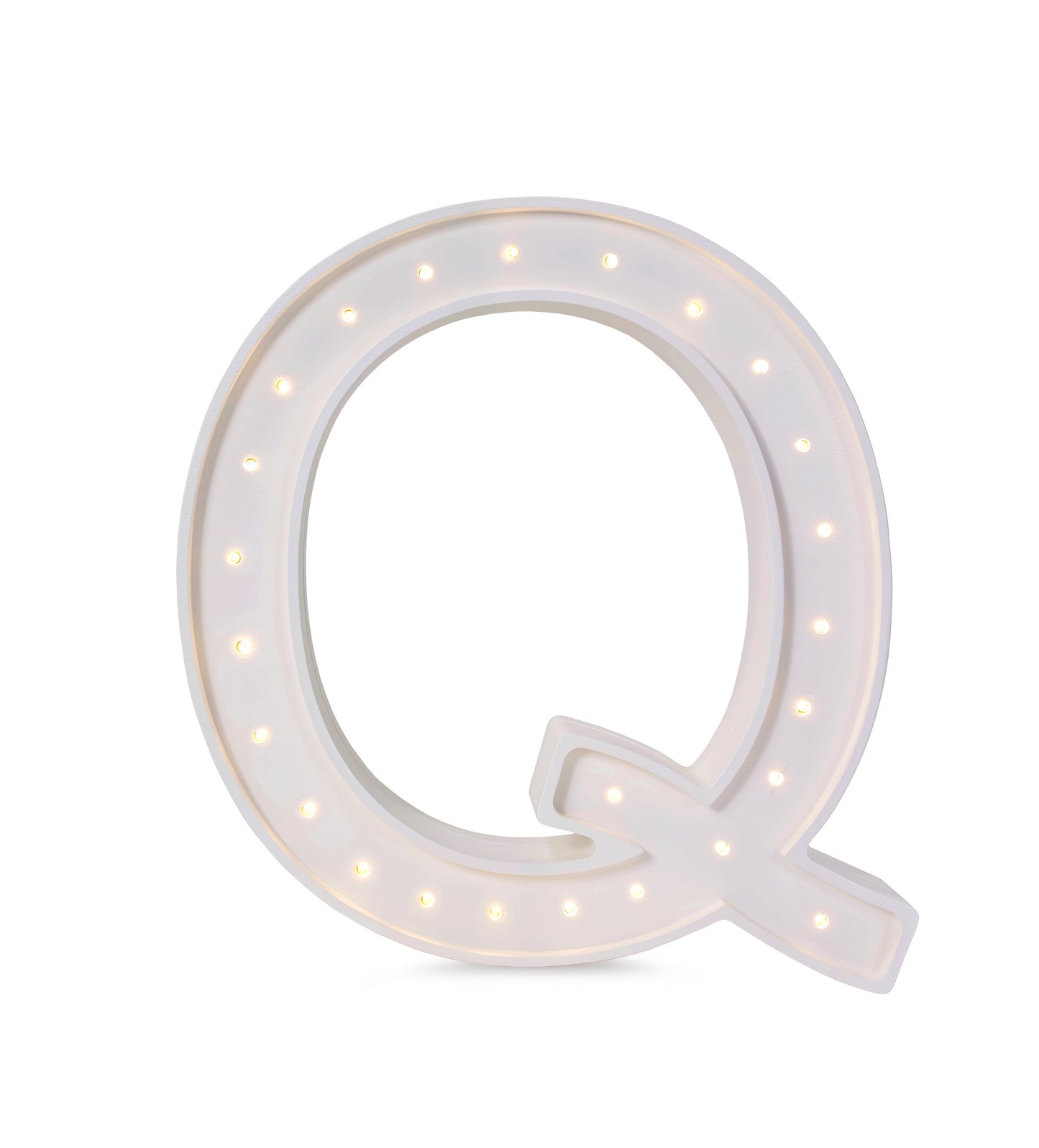 Little Lights large Letter Q Lamp - Personalized handmade wooden initial night light