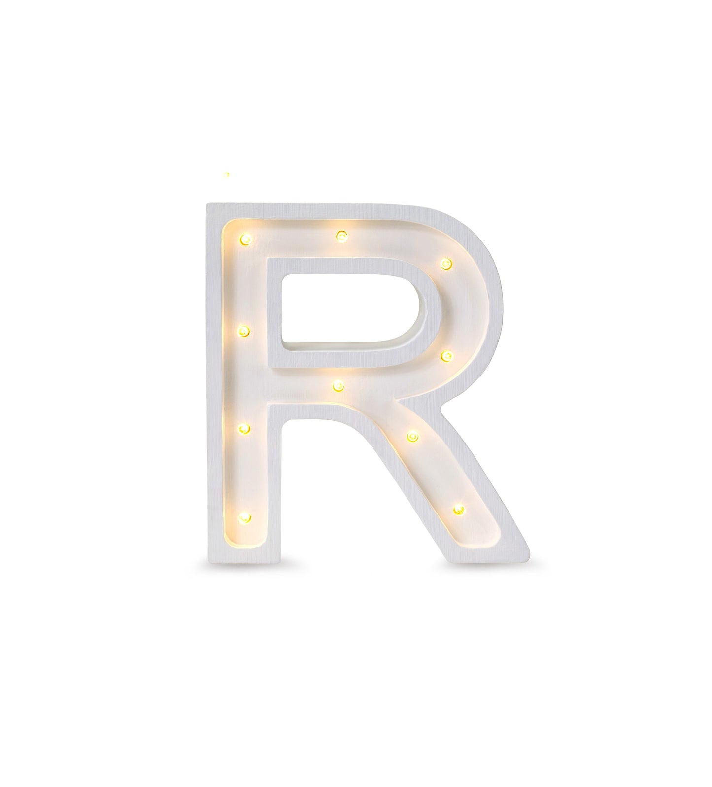 Little Lights Letter R Lamp - Personalized handmade wooden initial night light