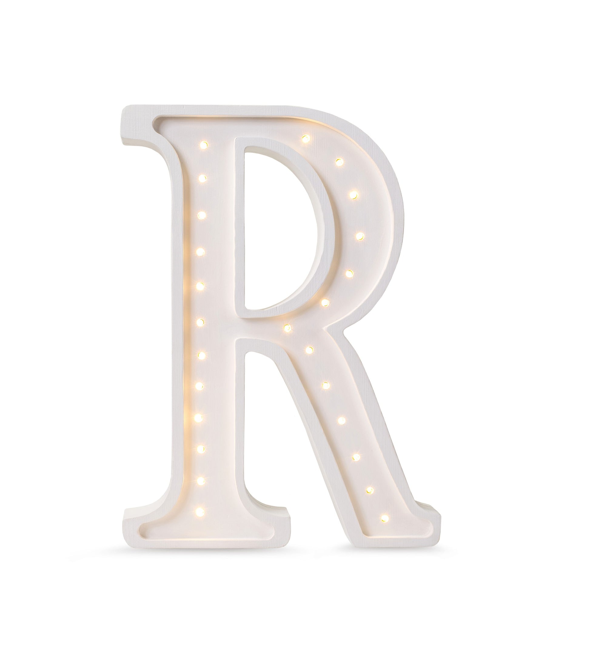 Little Lights large Letter R Lamp - Personalized handmade wooden initial night light