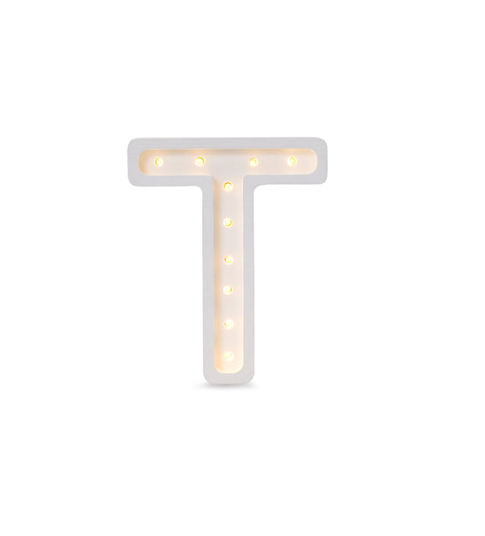 Little Lights Letter T Lamp - Personalized handmade wooden initial night light
