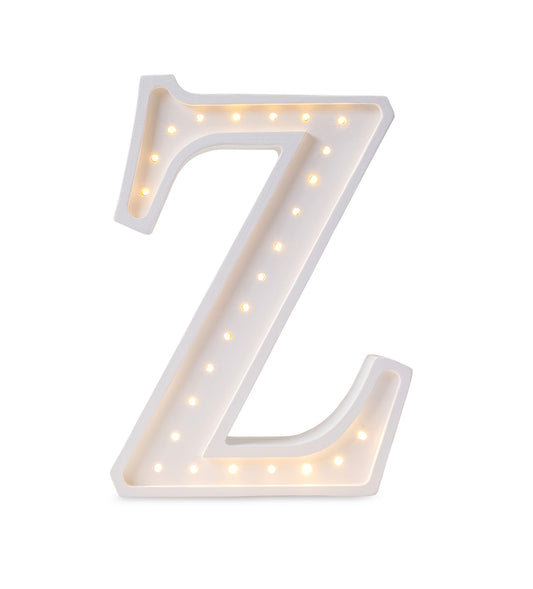 Handmade large solid pine wood alphabet night light with LEDs - Z