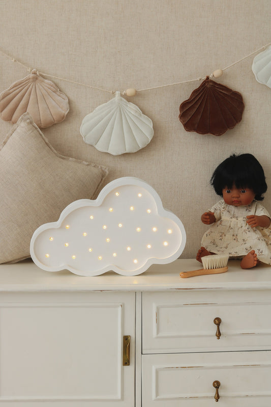 Fluffy wooden cloud night light for dream nursery decor