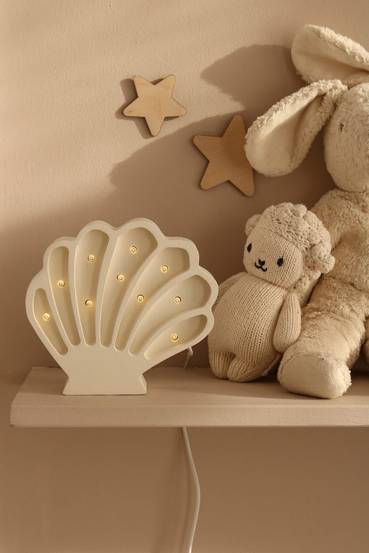 Little Lights Seashell Lamp on the shelf 