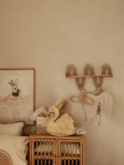 Decorative LED swan lamp for a child's bedroom wall