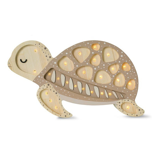 Handmade solid pine wood sea turtle lamp with LED lights