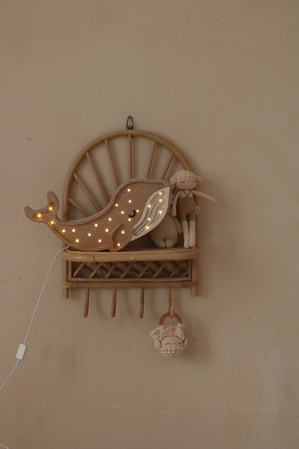 Eco-friendly ocean animal lamp crafted from natural wood