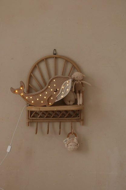 Eco-friendly ocean animal lamp crafted from natural wood
