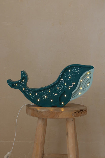 Eco-friendly ocean animal lamp crafted from natural wood