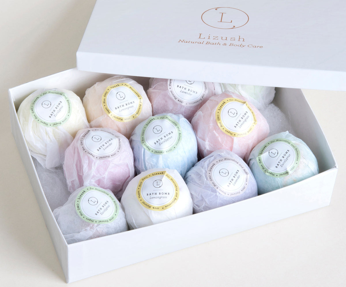 Natural Bath Bomb Gift Box – 12 Handmade Bath Bombs-3