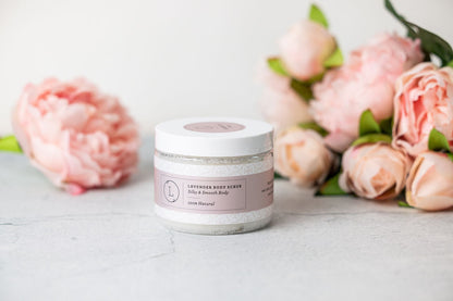 CBD Lavender Body Scrub - 25mg CBD natural exfoliating sea salt scrub jar | Lizush