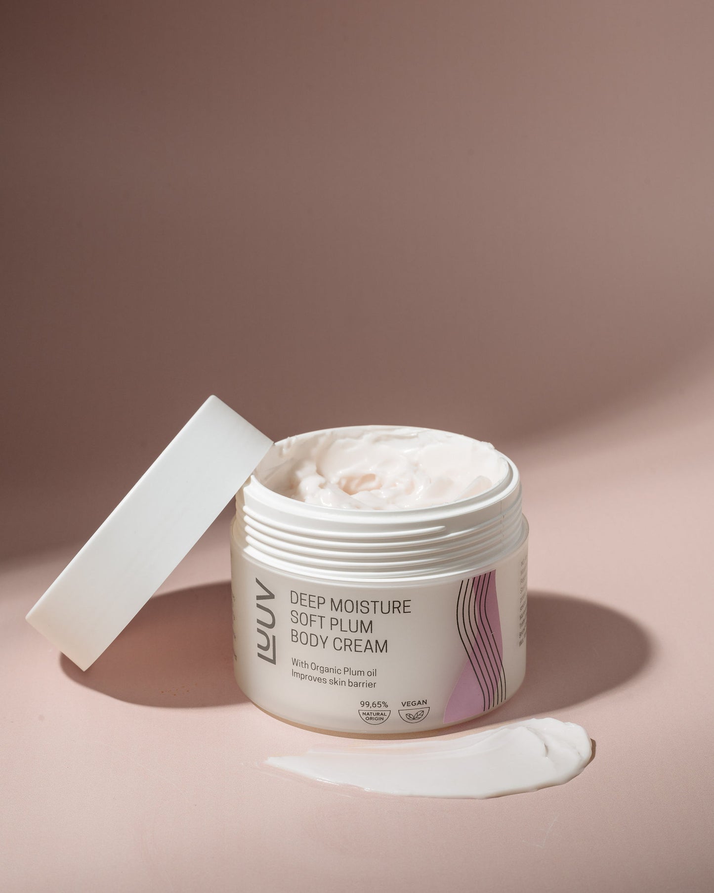 Natural Body Cream with Plum Oil, 200ml - Intense 24h hydration for dry skin by LUUV.