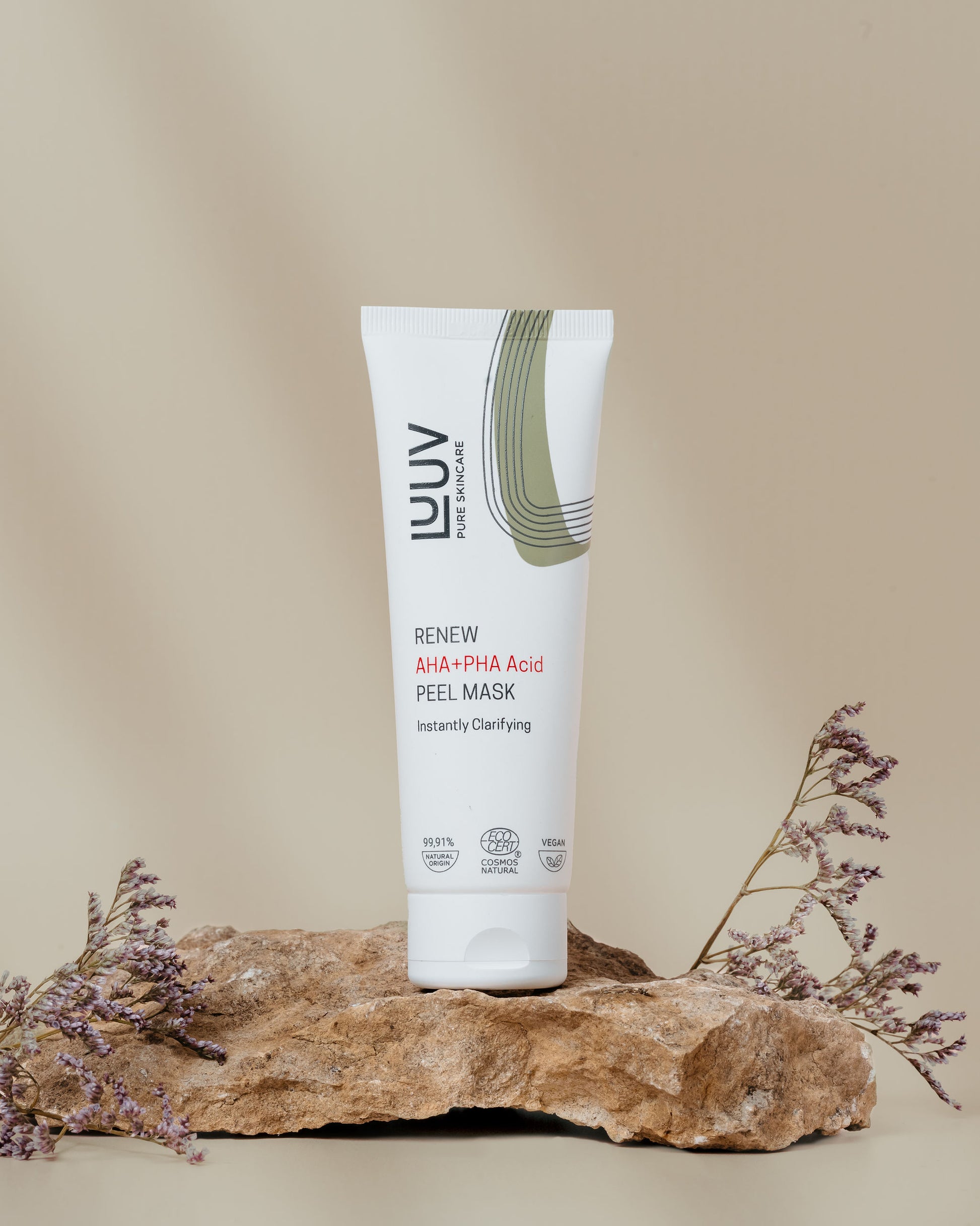 AHA+PHA Acid Peel Mask COSMOS, 75 ml - Organic exfoliating face mask certified by LUUV.