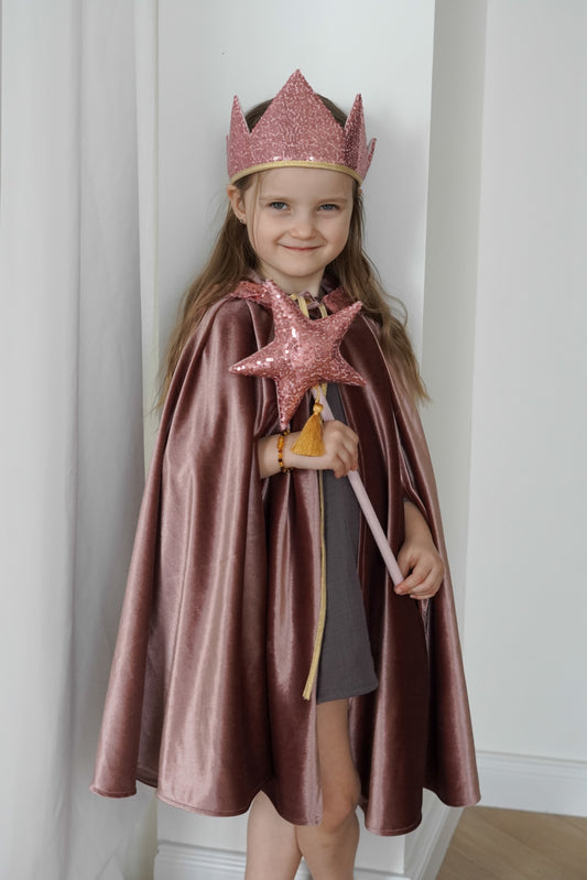 Moi Mili Cosmic Pearl Magic Cape - Iridescent shimmering velour costume