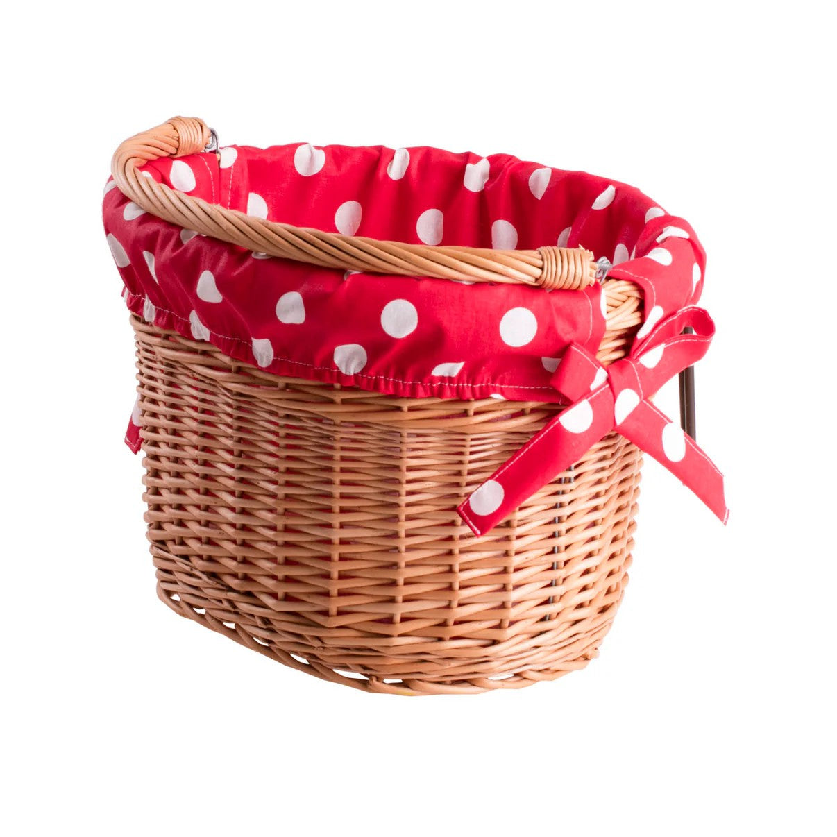 Magnus wicker bicycle basket with handle and handlebar mount