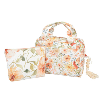 Moi Mili Make-Up Bag Set of 2 Flower Power - Floral cotton duo