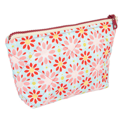 Moi Mili Make-Up Bag Set of 2 Red Flowers - Red floral cotton duo-Small Pouch