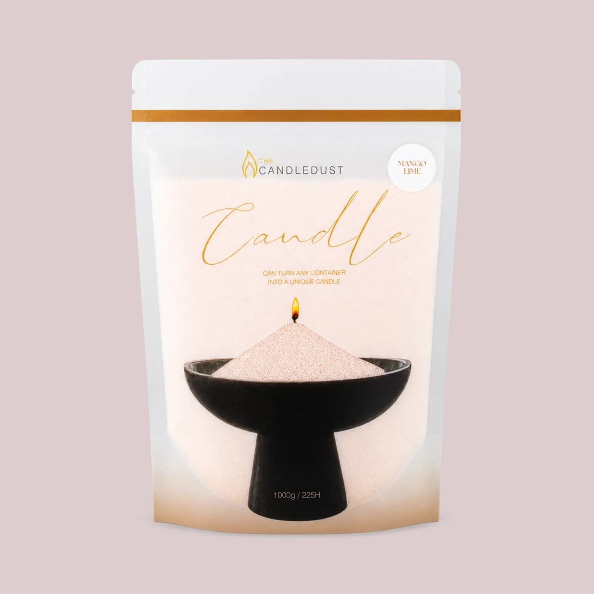 Candledust Mango Lime scented pearled candle sand in a 1kg resealable refill pouch