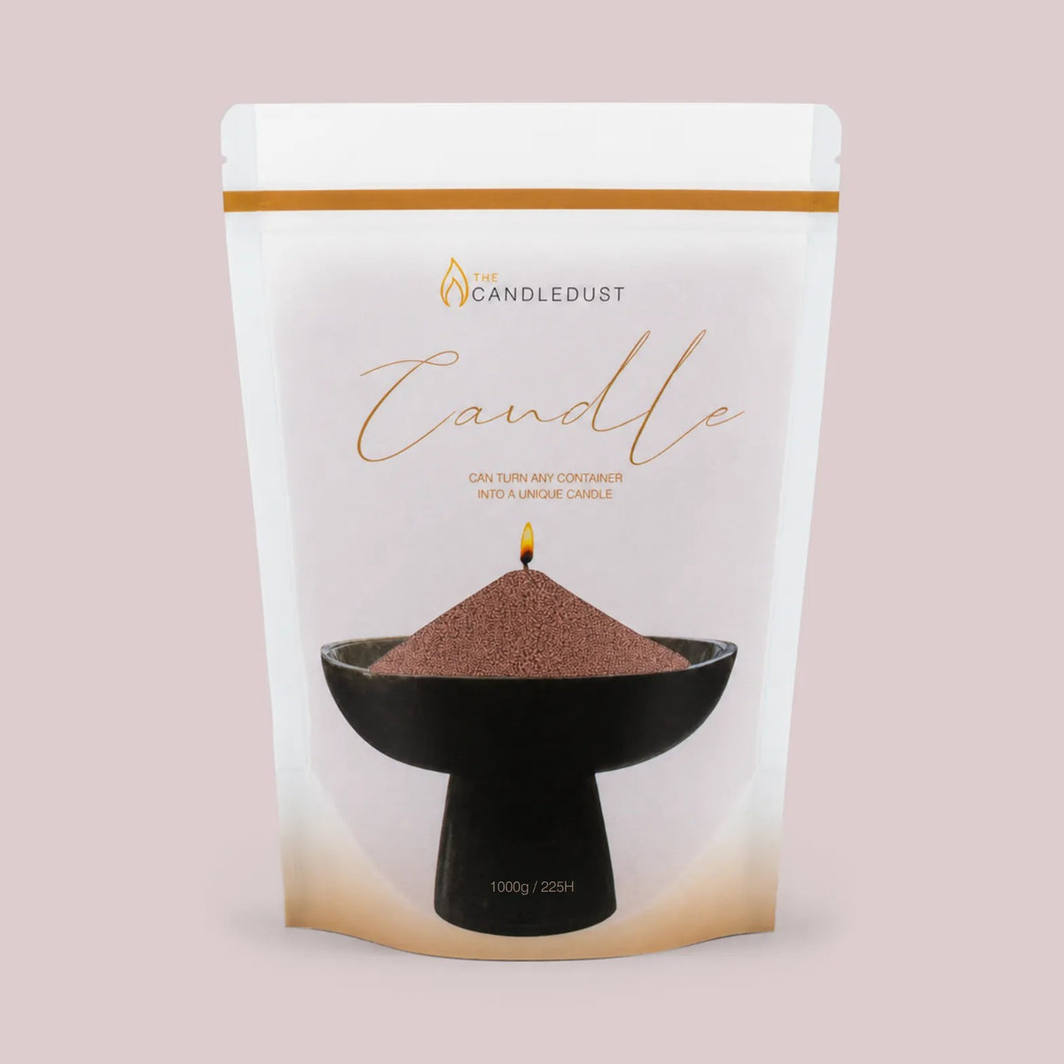 Candledust Mocha Mousse unscented pearled candle sand in a 1kg resealable refill pouch