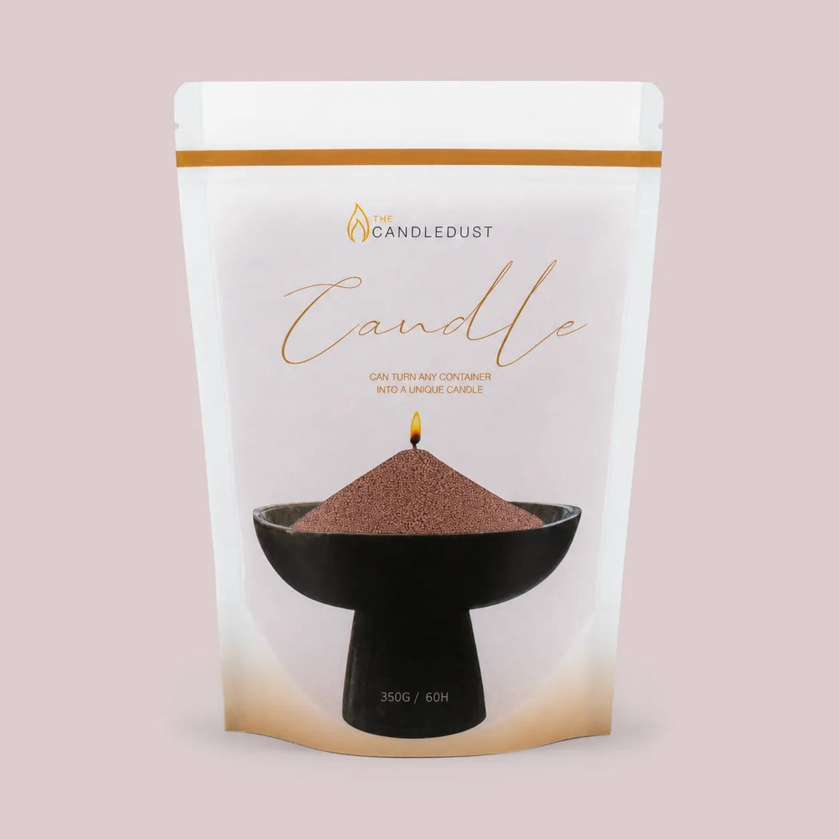 Candledust Mocha Mousse unscented pearled candle sand in a 350g resealable refill pouch