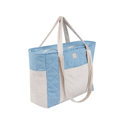 Moi Mili Jeans Mom Weekender Bag - Durable denim-style cotton bag-Side View
