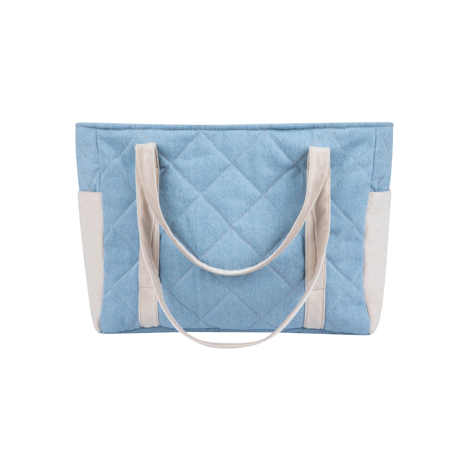 Moi Mili Jeans Mom Weekender Bag - Durable denim-style cotton bag-Back View