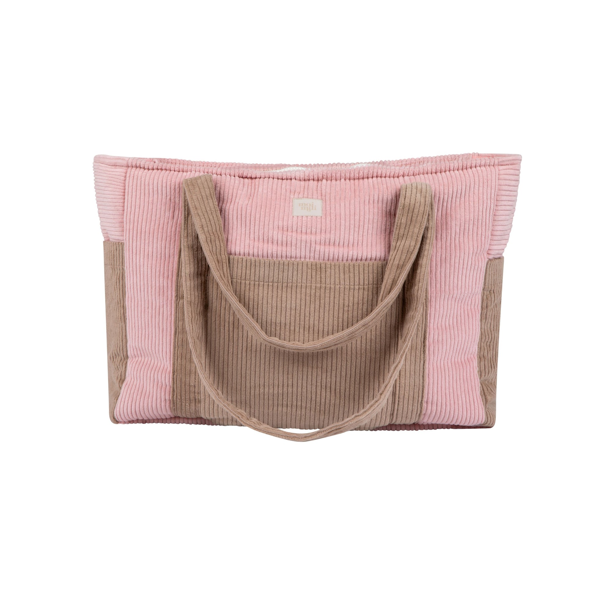 Moi Mili Pink Coffee Mom Weekender Bag - Dusty pink quilted cotton travel bag