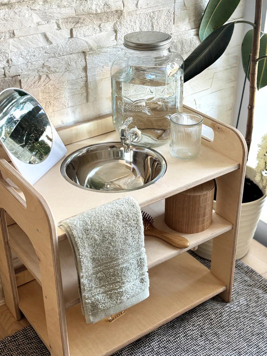 Montessori Wash Station with Lid - Small Single